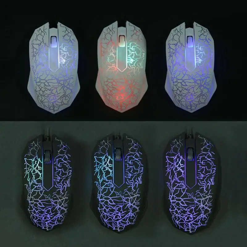 Проводная игровая мышь с USB портом 3 клавиши 2400DPI оптическая RGB подсветкой для ПК