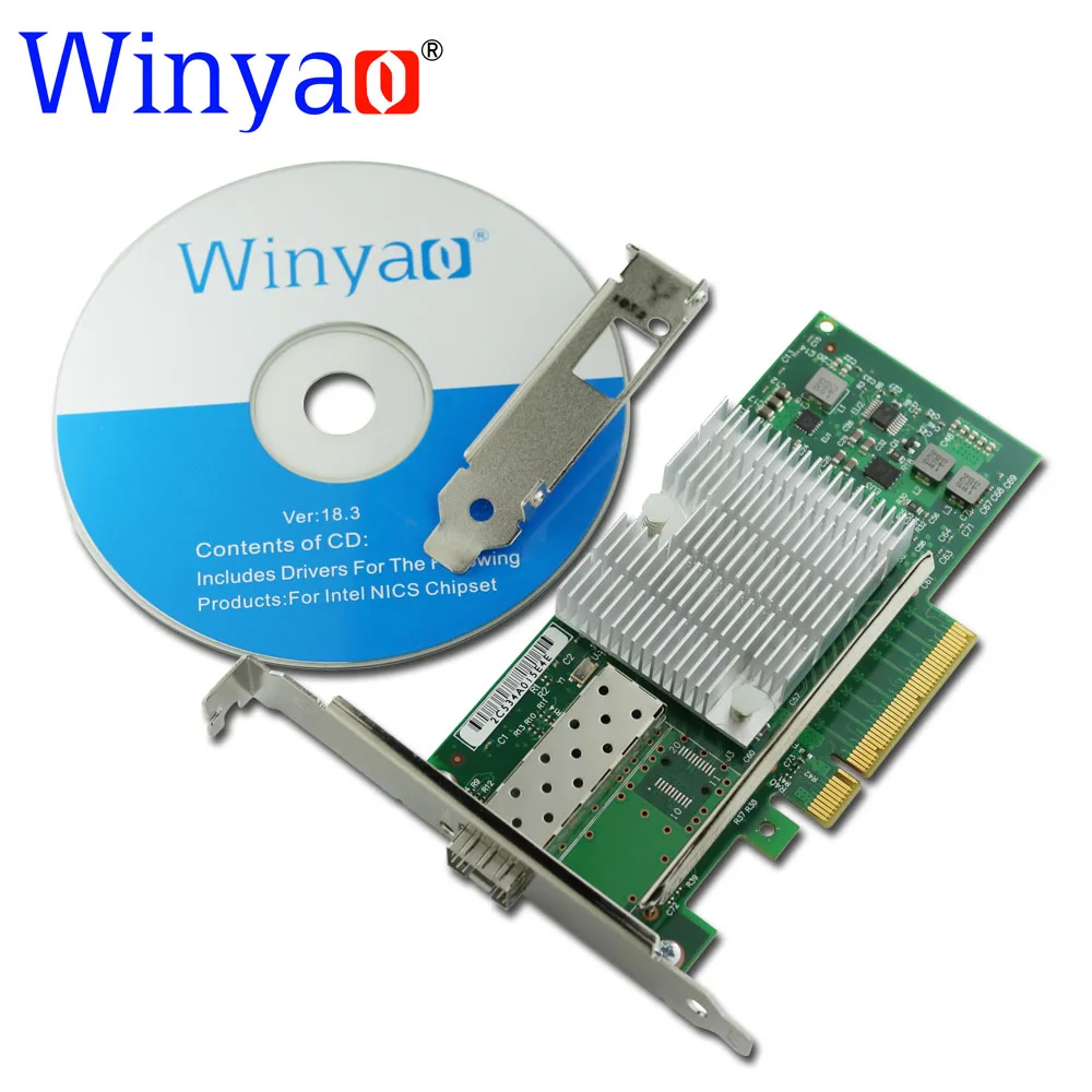 Winyao WY599F1 10 Гбит/с SFP+ LC Fibre PCIe 8x Ethernet серверный адаптер с SFP+ E10G41BTDA X520-DA1 82599 10000M Nic