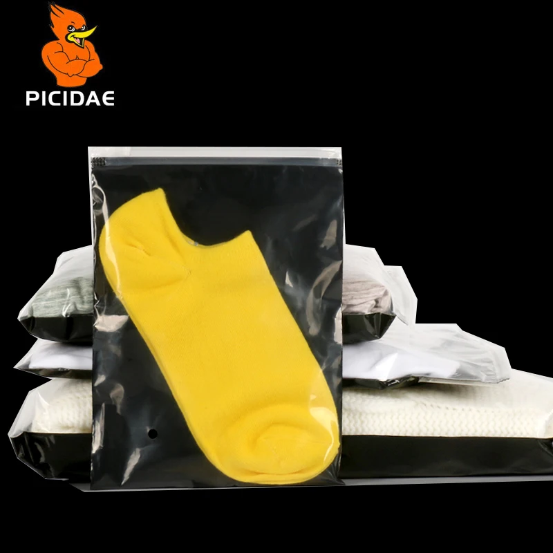 

Transparent Black Back Zipper Ziplock Packaging Bag Slide Valve Storage Reseal Plastic Pants Shirt Clothe Skirt T-shirt Cardigan