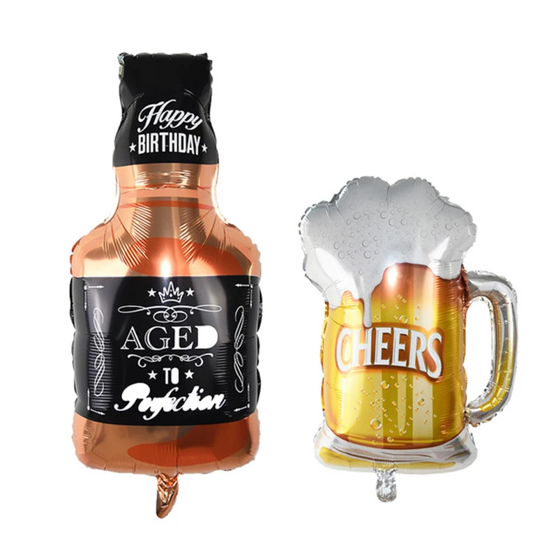 

1pc Party Foil Balloons Champagne Bottle Beer Cup Cocktail Birthday Cake Ballons Wedding Anniversary Decorations Birthday Party