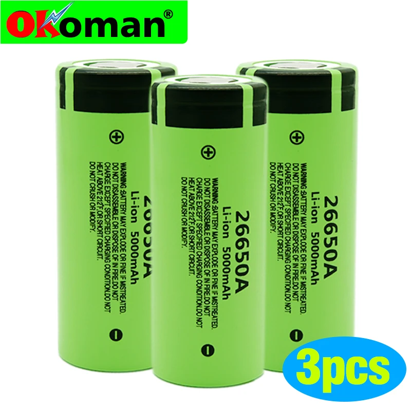 Новый 26650 аккумулятор 5000 mAh литий ионная аккумуляторная батарея для Panasonic