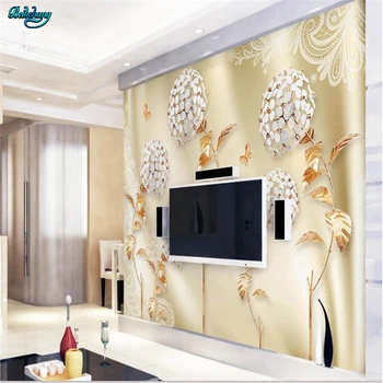 

beibehang Large custom wallpaper Nordic wind satin lace dandelion jewelry flower back wall home decoration