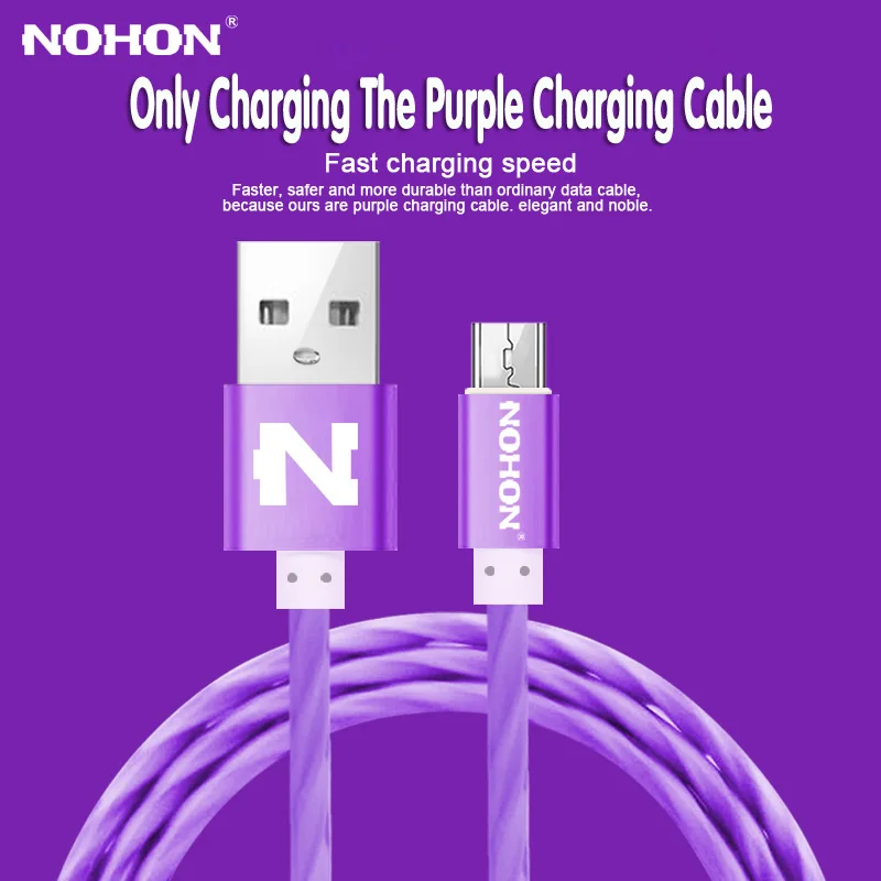 NOHON Micro USB кабель быстрое зарядное устройство кабель для samsung Xiaomi lenovo LG sony htc Android кабели для мобильных телефонов желе провод Microusb