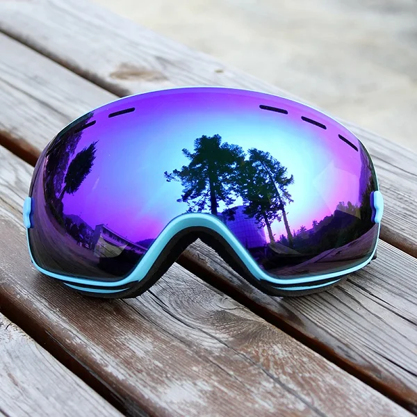 Зимние мужские и женские спортивные противотуманные лыжные очки, очки ...