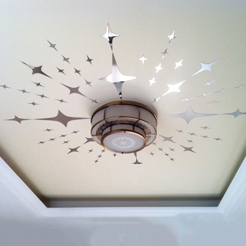 50 قطعة/المجموعة ستار ستيريو مرآة ملصقات جدار غرفة المعيشة غرفة نوم خلفية ملصقات ديكور لتزيين الغرف