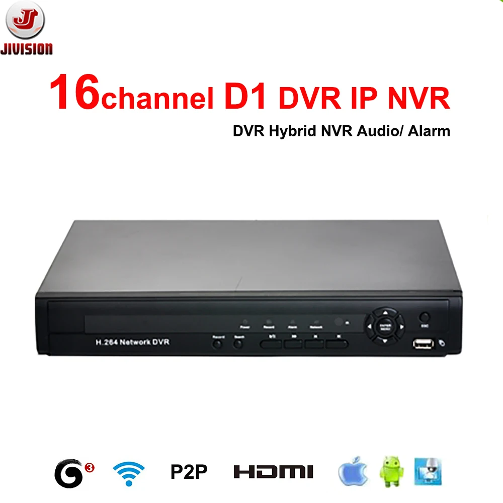 Full D1 DVR 16-КАНАЛЬНЫЙ 960 H ВИДЕОНАБЛЮДЕНИЯ NVR Hybrid HDMI 1080 P 16 канала P2P Облако цифровой