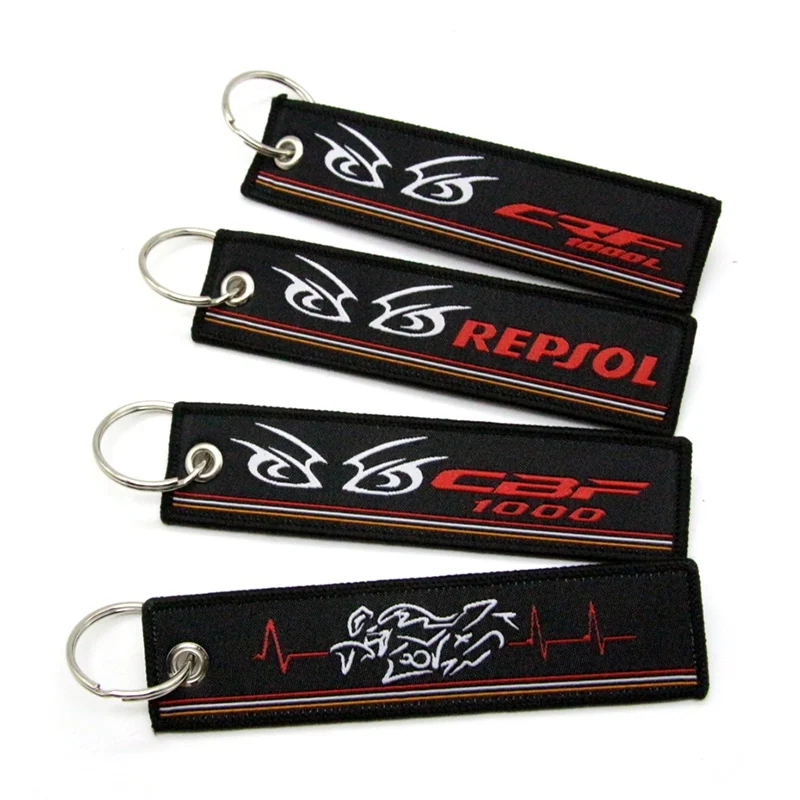 

For Honda CBF1000 REPSOL CRF1000L New 2019 Motorcycle Key Chain Woven Key Ring Tag Label Chain Black Car Keychain