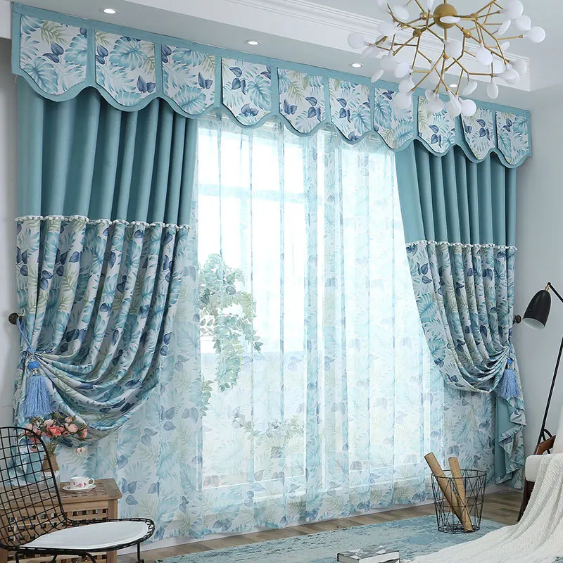 

Flax Printing Shading of Nordic Plants and Flowers Curtains for Living Dining Room Bedroom.