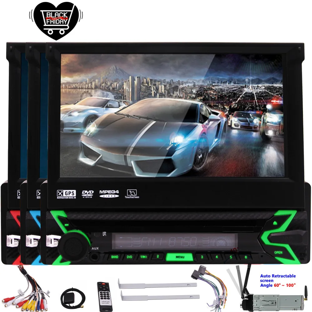 Navigation with Map Card Single 1 Din Car Stereo In Dash Headunit Support Bluetooth Radio Audio