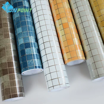 

45cmX3m Bathroom Tile DIY Wall Sticker Coffee Mosaic Decorative Film PVC Self Adhesive Wallpaper Waterproof /No Need Extra Glue
