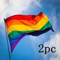 2 шт. 150*90 см 5 * 3ft гей, красочные радужные флаги мира баннеры парад флагов стойкость к выцветанию ЛГБТ-Флаг украшения дома