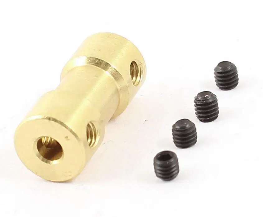 RC Airplane 3.17mm to 2mm Brass Joint Motor Shaft Coupling Coupler Connector