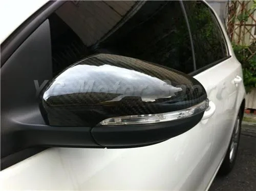 Car Accessories Carbon Fiber Side Mirror Cover Fit For 2009-2012 VW Golf MK6 & GTI Mirror Cover Caps Frame Replacement carbon fiber side wing mirror cover caps for volkswagen vw golf mk5 2005 2007