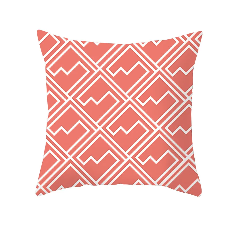 Lychee Coral Series Printed Pattern Pillow Cases Colorful Polyester Peachskin 45x45cm Pillow Cases For Bedroom Home Office - Color: 37