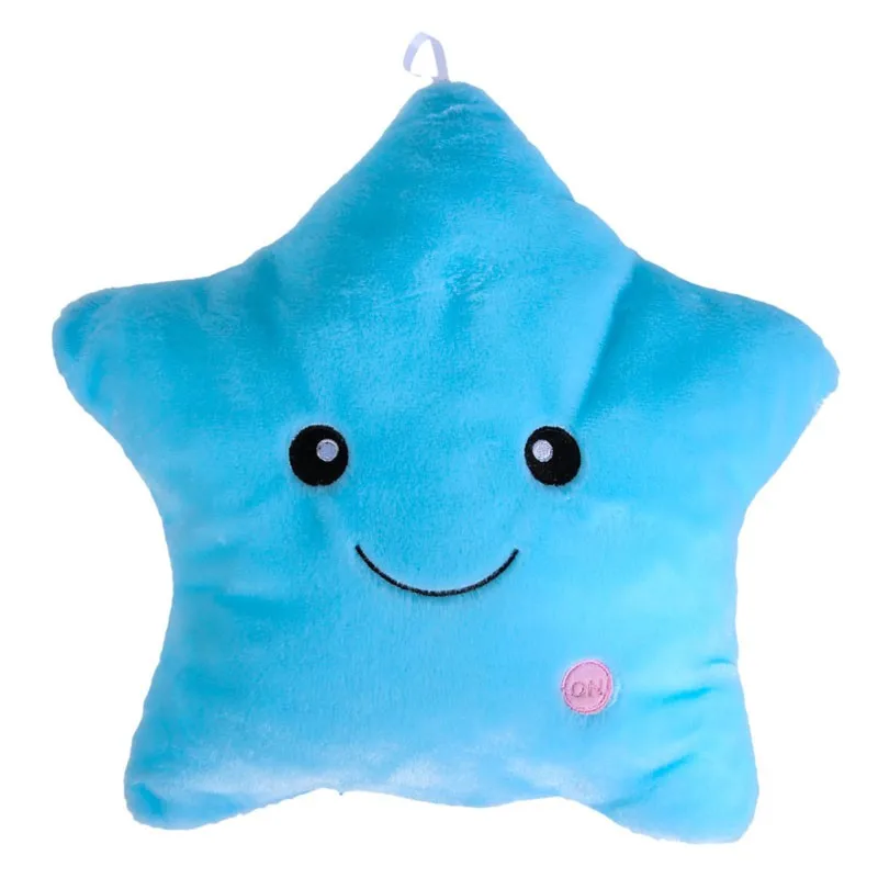 Cute Star Shape Bolster Sofa Cushion Plush Pillows LED Flash Cushions Soft Velboa Comfortable ...