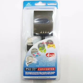 

5pcs/lot 4 in 1 For PS2 to PS3 Controller Dancing mat for ps2 to steering wheel guitar To PS3 PC Computer USB Converter Adapter