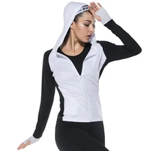 BESGO Женская толстовка с карманами на молнии с отверстиями для большого пальца спортивная куртка упражнения Бег Быстросохнущий компрессионный комплект для фитнеса йога пальто