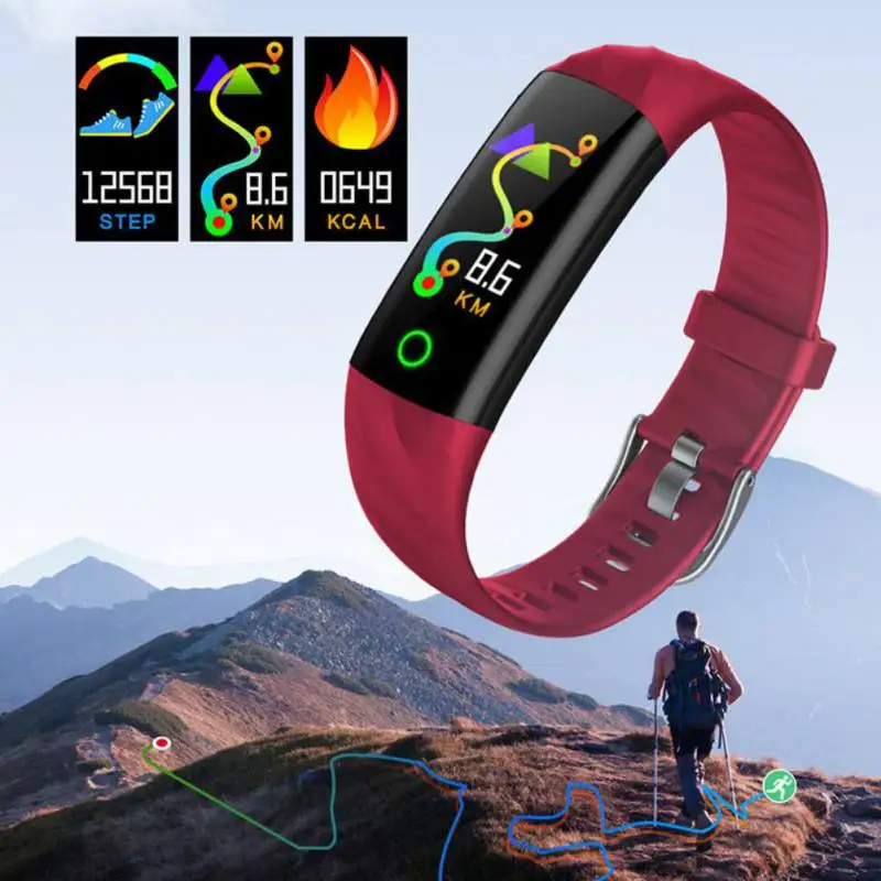 

S5 Color Screen Smart Wristbands Sports Bluetooth SmartBands IP68 Waterproof USB 3.0 Charging Blood Pressure Monitor