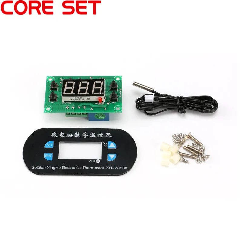 

XH-W1308 Temperature Switch Controller Module W1308 Adjustable Digital Cool Heat Sensor Red Display Thermostat DC 12V