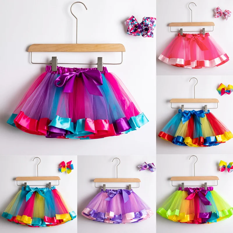 

Kids Baby Girl Tutu Skirt Cute Kids Princess Tulle Skirts Summer Children Party Ribbon Skirt Girls Dance Pettiskirt For Girls