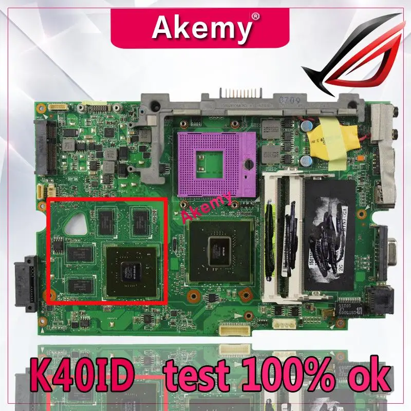 Akemy K50IE/K40IE материнская плата для ноутбука ASUS K40ID K50ID K40IE K50IE X50DI K40I K50I Тесты оригинальная материнская плата