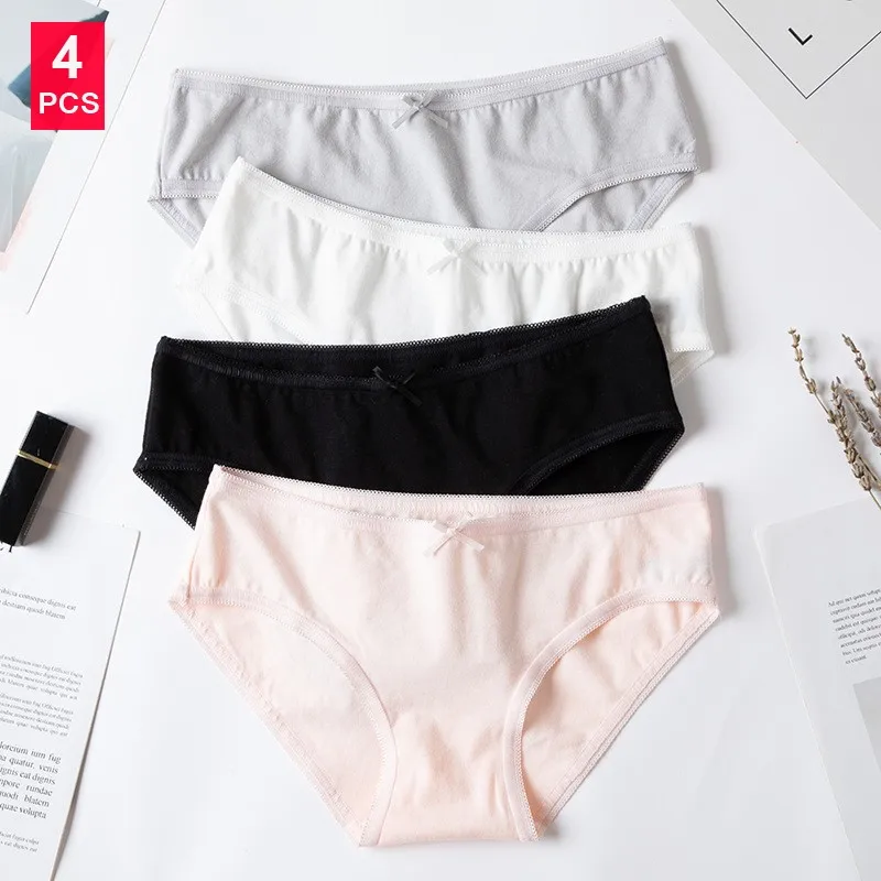 4PCS/lot Ladies Panties Underwear Woman Panties Fancy Lace Calcinha Renda Sexy for Women Traceless Crotch of Cotton Briefs Hot - Цвет: 2