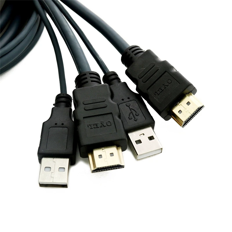 1X2 порта USB HDMI KVM переключатель с кабелем для двойной клавиатуры монитора мыши