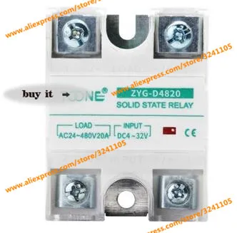 

Free shipping NEW Single-phase solid state relay 20A DC control AC SSR20DA/ZYG-D4820