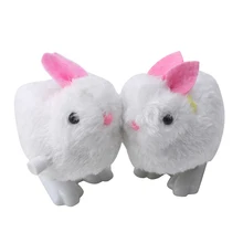 2 шт. плюшевые маленькие Мультяшные прыгающие кролики Детские заводные на цепочке заводные механические игрушки для детей забавные игры