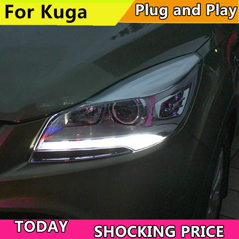 

Car Styling for Ford Kuga Escape Headlights New Escape Original LED Headlight DRL Bi Xenon Lens High Low Beam Head lamp Front