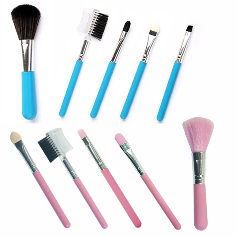 Profissional Mini 5Pcs Blue Makeup Brushes Cosmetics Tools Eyeshadow