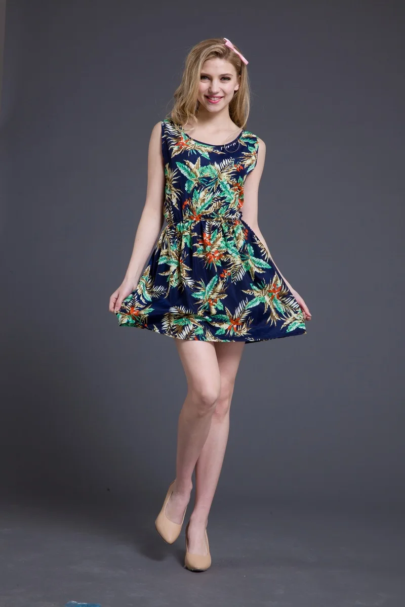 Pretty Korean Summer Casual Flower Dresses Print 2015 Cute Bodycon Plus ...