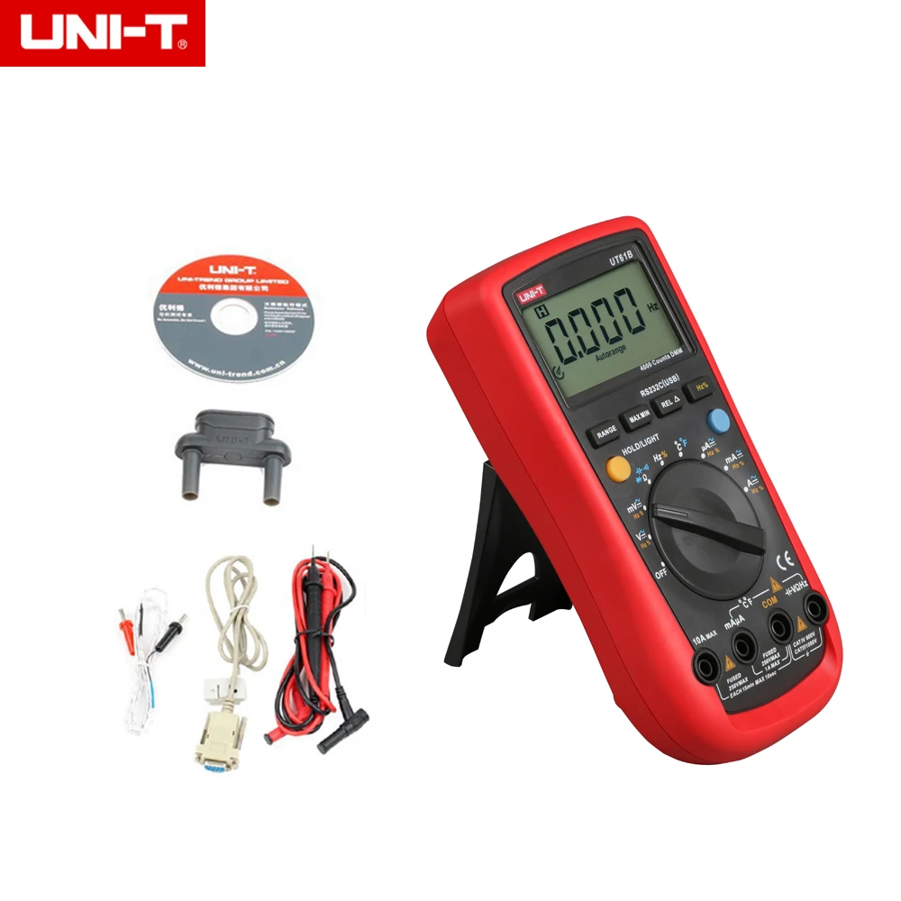 UNI T UT 61B UT61B Современные Цифровые мультиметры 4000 отсчетов DMM AC DC V/A/HZ Meter с