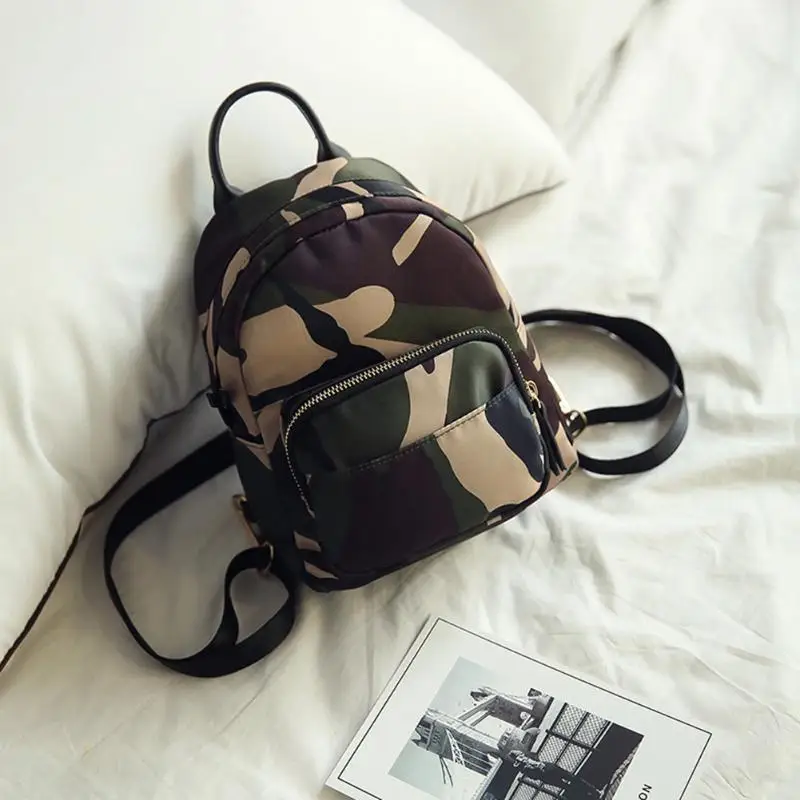 Модный нейлоновый мини-рюкзак для девочек, Женская камуфляжная школьная сумка, женский многофункциональный маленький дорожный рюкзак, Mochila Feminina Mujer