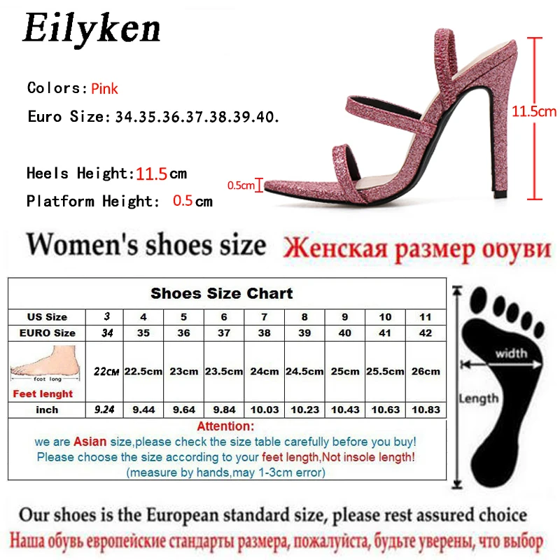 Eilyken/шикарные босоножки на высоком каблуке; пикантные шлепанцы с острым носком; женские босоножки без шнуровки с ремешком на пятке; женская обувь для вечеринок