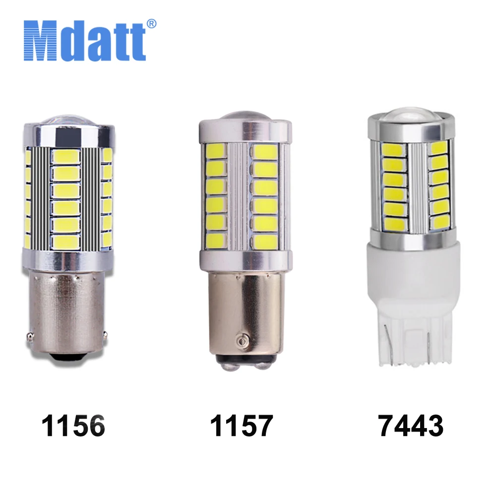 Светодиодсветодиодный автомобильная лампа заднего хода Mdatt 20 шт. 1156 BA15S P21W 5630 12 В