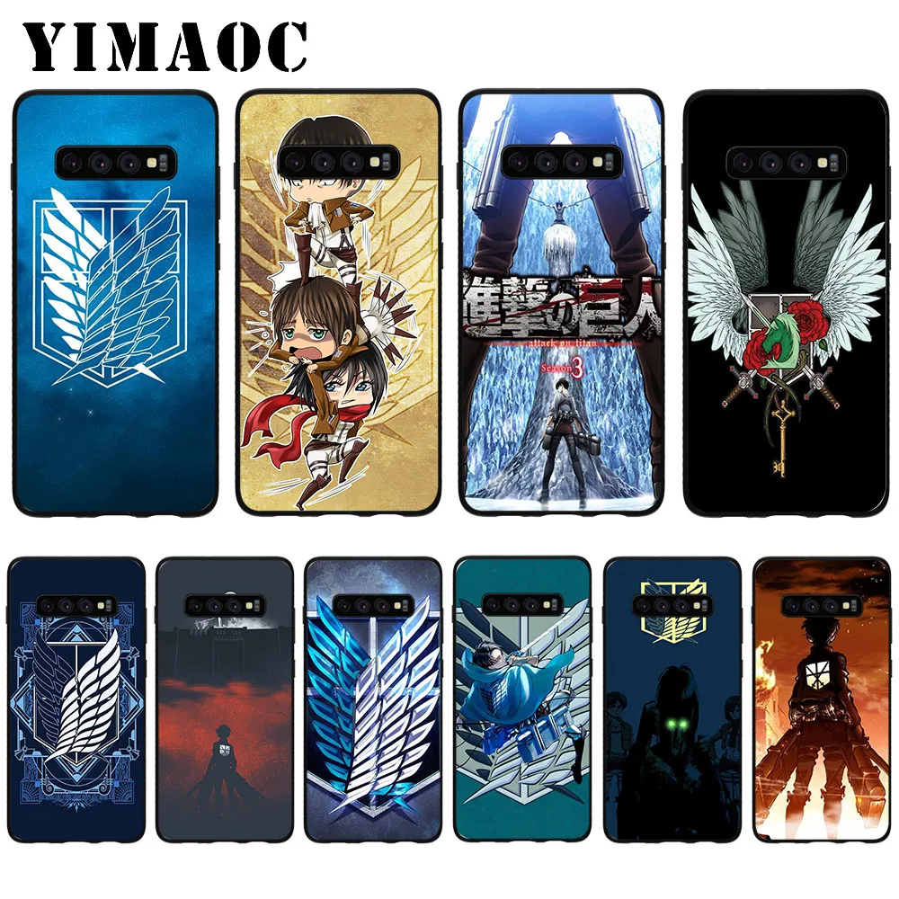 

YIMAOC Anime Attack on Titan Soft Case for Samsung Galaxy S10 Plus S10e S6 S7 Edge S8 S9 Plus J6 M10 M20 M30