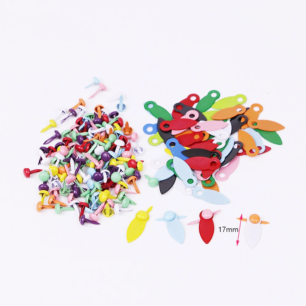 

300pcs/lot colorful scrapbooking brads with photo frame rotate lock metal embelliments