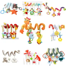 Buy 21 Styles Animals Spiral Rattles Crib Stroller Baby Bed Toys Stuffed Stroller Toys Plush Baby Development Toys for Kids Free Shipping