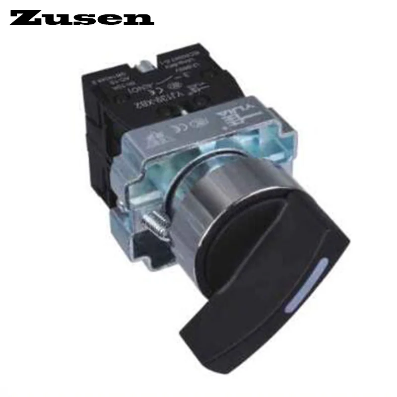 

Zusen 22mm Long handle metal block type selector siwtch push button switch