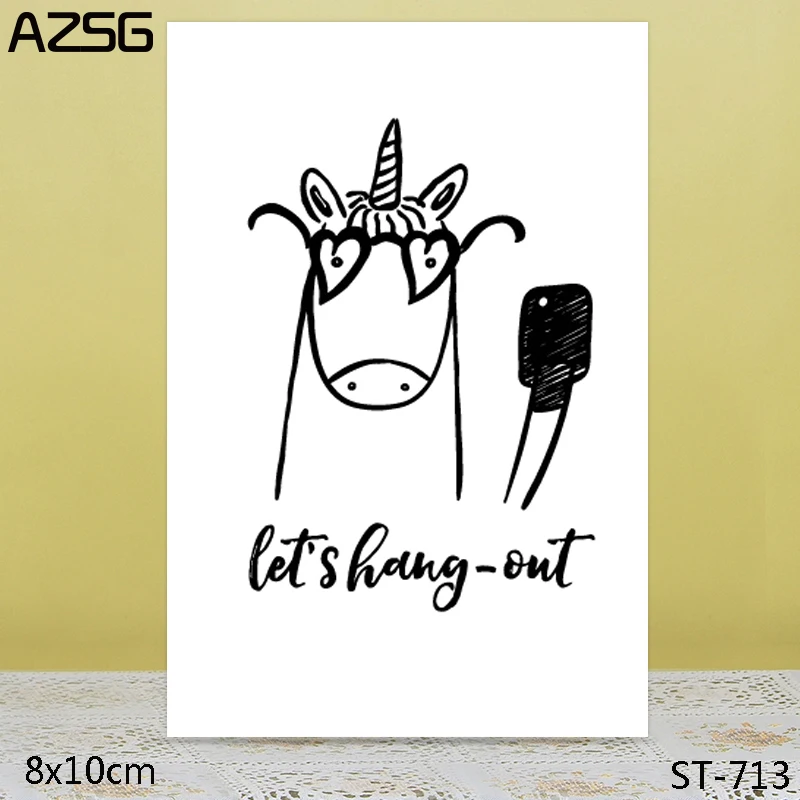 AZSG мультфильм лошадь ясные штампы/уплотнения для DIY Скрапбукинг/изготовление