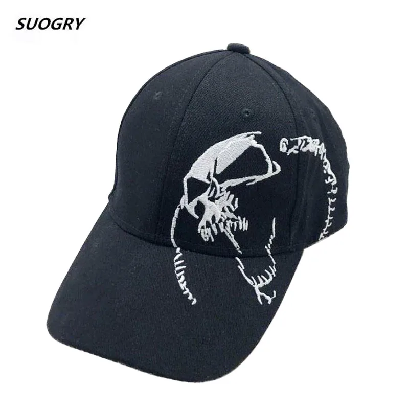 

SUOGRY High Quality Unisex 100% Cotton Outdoor Baseball Cap Skull Embroidery Snapback Fashion Sports Hats For Men & Women Cap