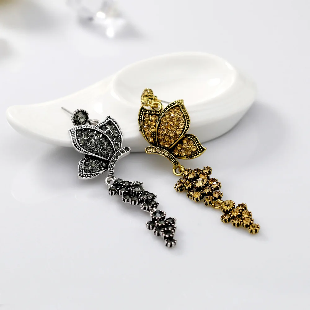 butterfly rhinestone earrings for women 5