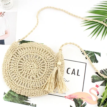 

Duopindun Bolso Bag For Women 2019 Hot Retro Straw Natural Material Woven Handbag Crossbody Boho Beach Round Summer Bags