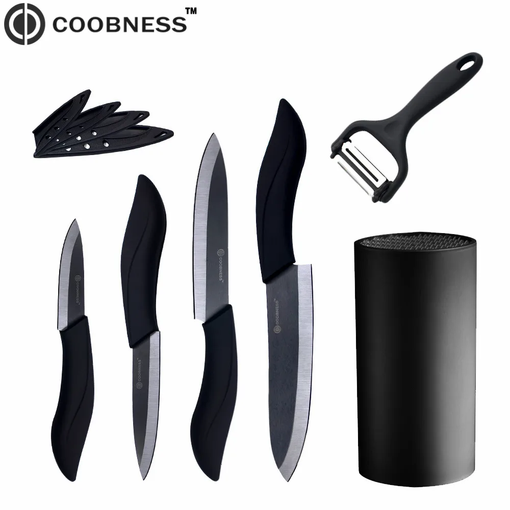 Practical 3" 4" 5" 6 " Kitchen Knife And Multifunctional Peeler + Black