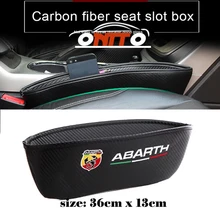 Для логотип аbarth черная углеродистая кожа авто аксессуары Catch Catcher карманная перчатка хранение сиденье щелевой зазор Органайзер слот