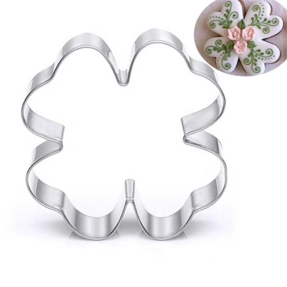 

1PC Stainless Steel Lucky Clover Cookie Cutter Mold Biscuit Fondant Sugarcraft Cake Decorating Tools Baking Moulds DIY