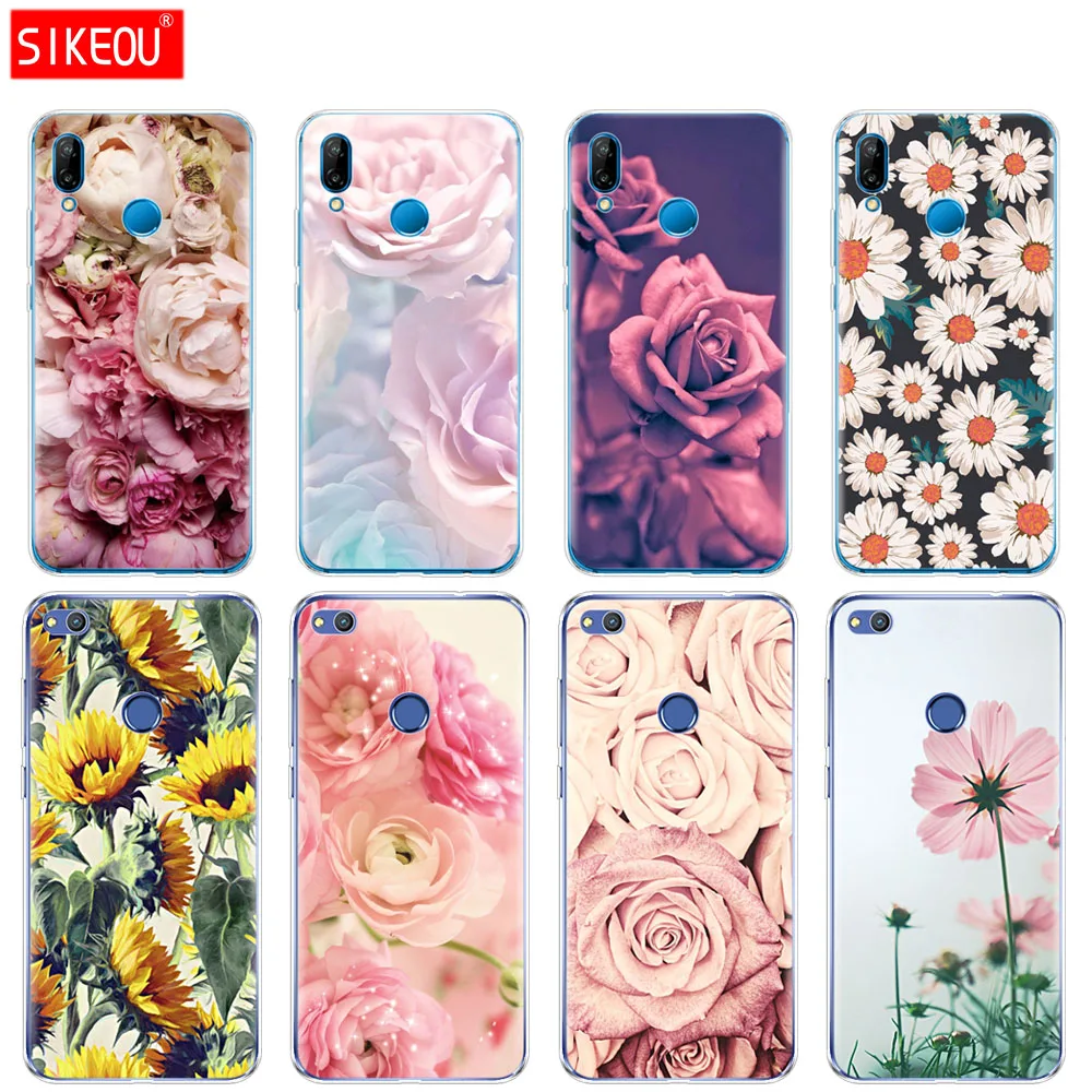 Силиконовый чехол для телефона Huawei P20 P7 P8 P9 P10 Lite Plus Pro 2017 p smart 2018 красивый цветок
