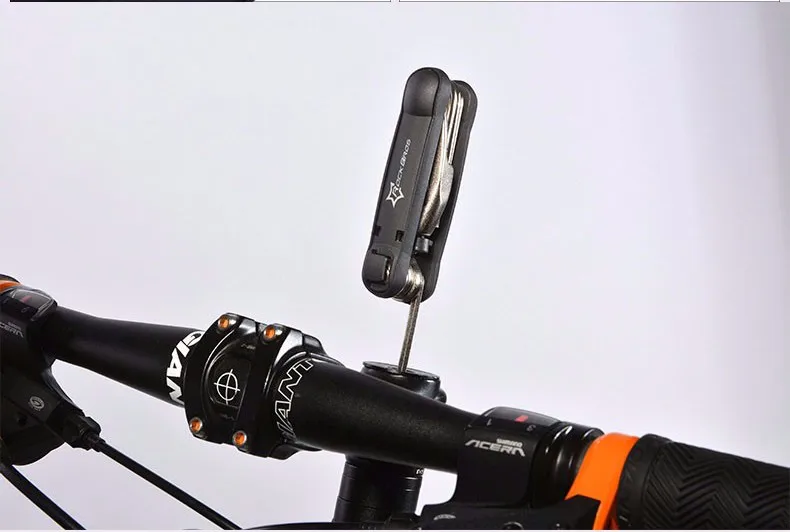 26Multi-function ROCKBROS 12 in 1 Bicycle Pocket Repair Tools Set Folding Mini Cycling Bike Maintaining Tools Chain Hook Hex Key