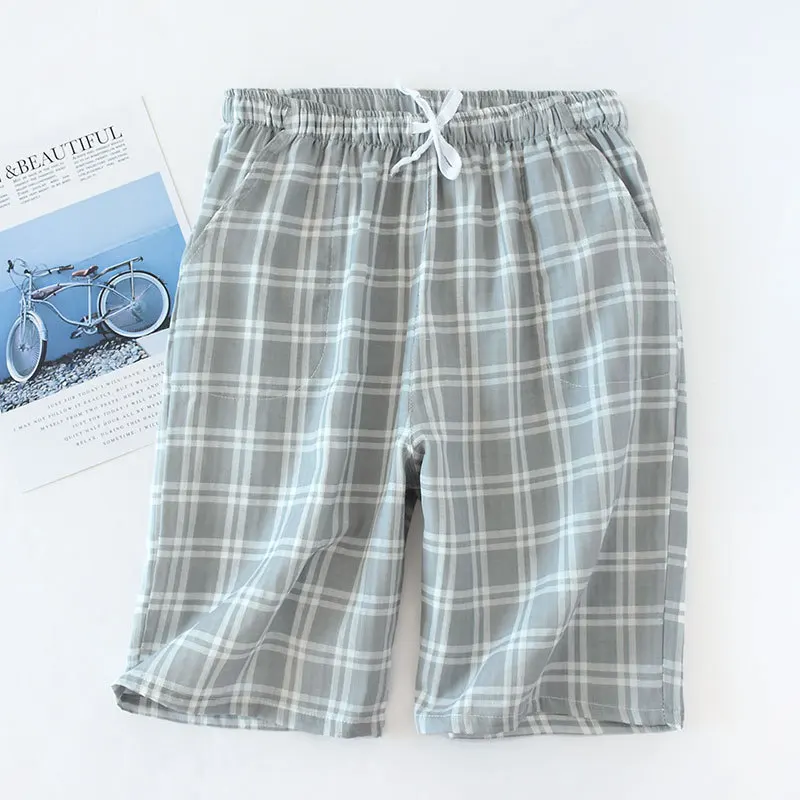 Для мужчин Хлопковые Штаны из сетки Плед вязаный пижамные штаны Для мужчин s Пижамы Брюки Штаны для сна Пижамные шорты для Для мужчин Pijama Hombre